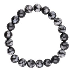 Bracciale in Obsidiana Neve 10mm