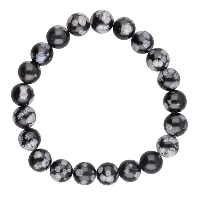 Bracciale in Obsidiana Neve 10mm