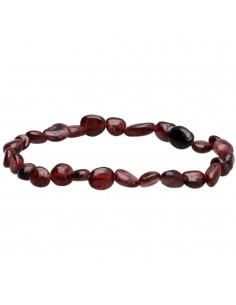 Garnet Rhodium Plated Bracelet