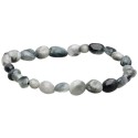 Bracelet œil de chat plaqué rhodium