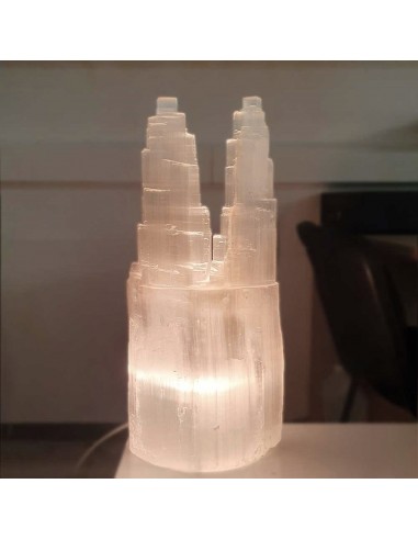 Large Double Selenite Lamp