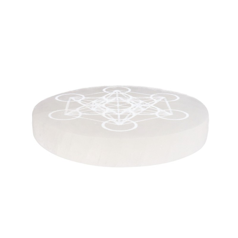 Piastra Circolare di Selenite Metatron Extra