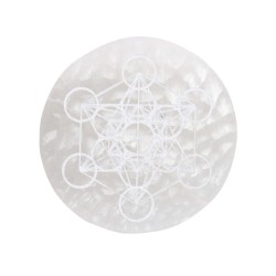 Piastra Circolare di Selenite Metatron Extra
