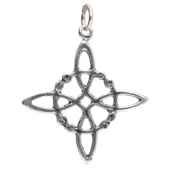 Pendente Nodo di Strega in Argento Sterling 925 Invecchiato