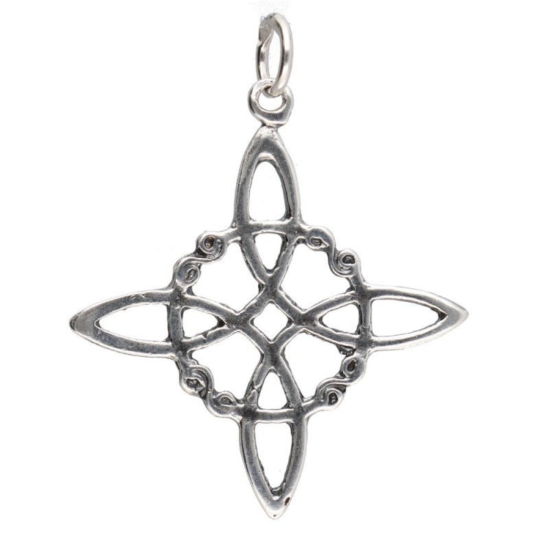 Pendente Nodo di Strega in Argento Sterling 925 Invecchiato