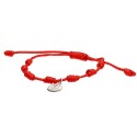 Pulsera de los 7 Nudos de Protección y Cruz de Caravaca en Plata de Ley 925