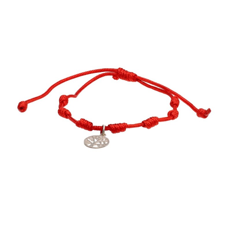 Bracciale dei 7 Nodi di Protezione e Albero della Vita in Argento Sterling 925