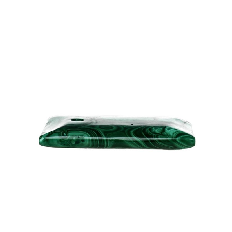 Pendente Piatto Rettangolare in Malachite con Foro