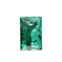 Rectangular Malachite Flat Pendant with Hole