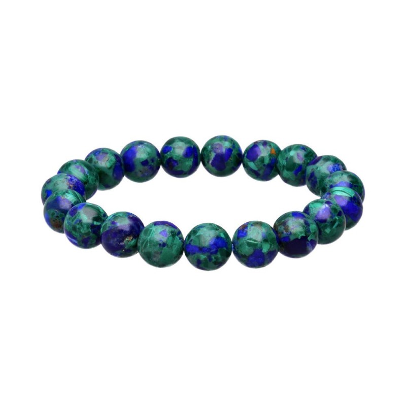 Bracciale in Azurite con Malachite 10mm