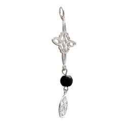 Nœud de sorcière et tétragramme avec pendentif en obsidienne en argent 925