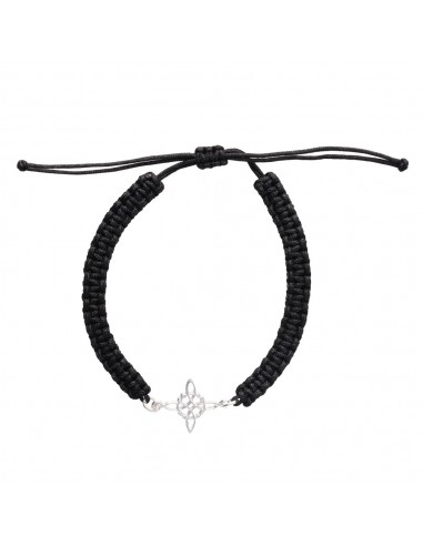 Bracciale in corda nera con nodo di...