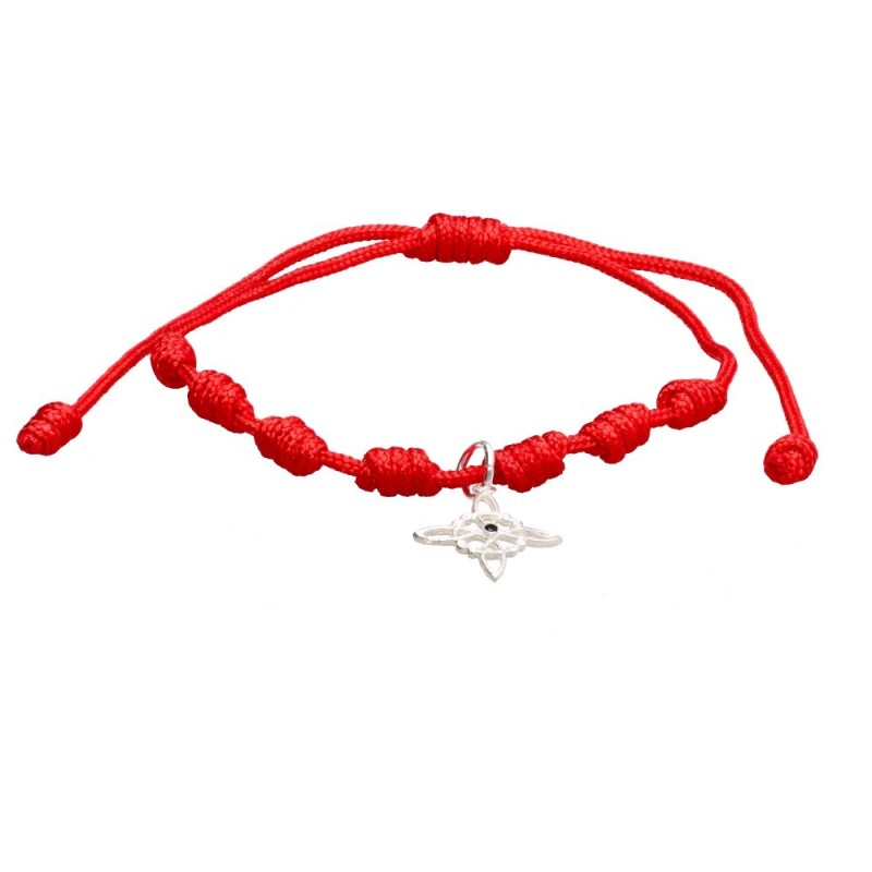 Bracciale dei 7 Nodi di Protezione e Nodo di Strega Piccolo in Argento Sterling 925