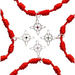 Bracelet des 7 nœuds de protection et petit nœud de sorcière en argent 925