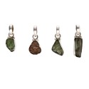 Moldavite Bezel Pendant em Prata de Lei 925 (2 - 2.9gr)