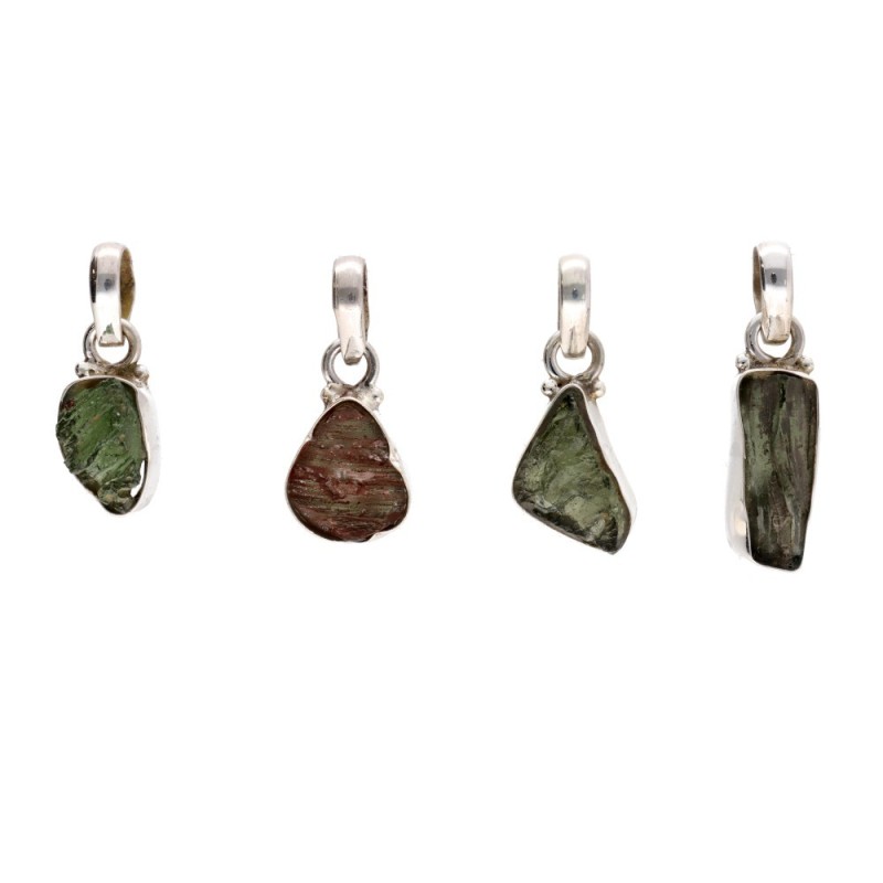 Pendente Bisel di Moldavite in Argento Sterling 925 (2 - 2.9gr)