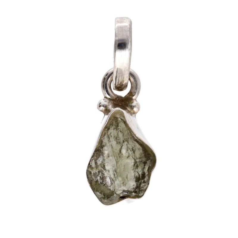 Pendente Bisel di Moldavite in Argento Sterling 925 (1 - 1.9gr)