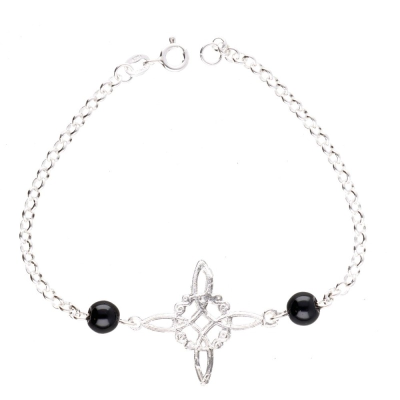 Bracciale Nodo di Strega con Onice in Argento Sterling 925 -A