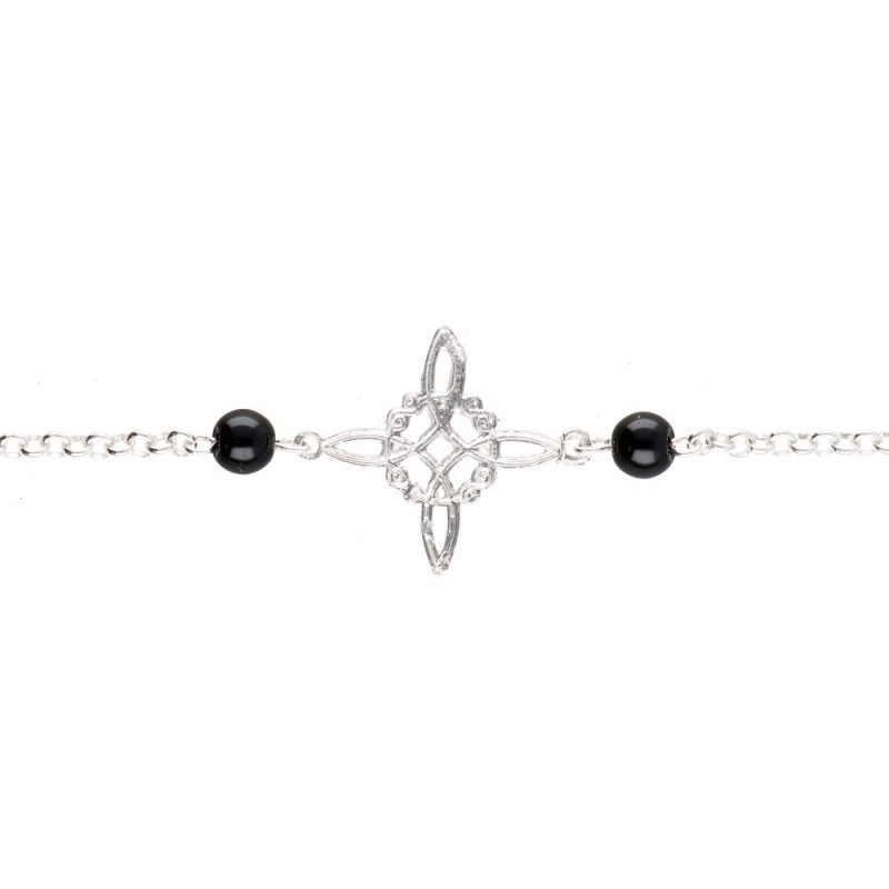 Bracciale Nodo di Strega con Onice in Argento Sterling 925 -A