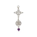 Witch's Knot and Tetragramaton with Amethyst Pendant in 925 Sterling Silver