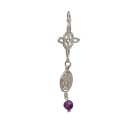 Pendente Nodo della Strega e Tetragrammaton con Ametista in Argento Sterling 925