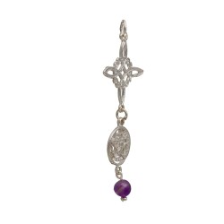 Pendente Nodo della Strega e Tetragrammaton con Ametista in Argento Sterling 925