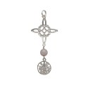 Witch's Knot and Tetragramaton with Rose Quartz Pendant in 925 Sterling Silver