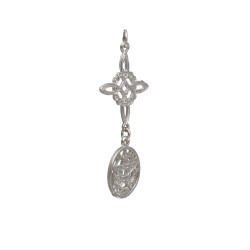 Nœud de sorcière et grand pendentif tétragramme en argent 925