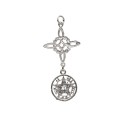 Nó de bruxa e pendente Tetragramaton grande em prata de lei 925