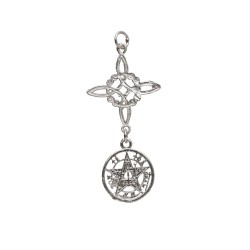Colgante Nudo de Bruja y Tetragramatón Grande en Plata de Ley 925