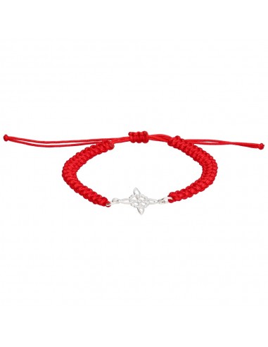 Bracciale in corda rossa con nodo di...