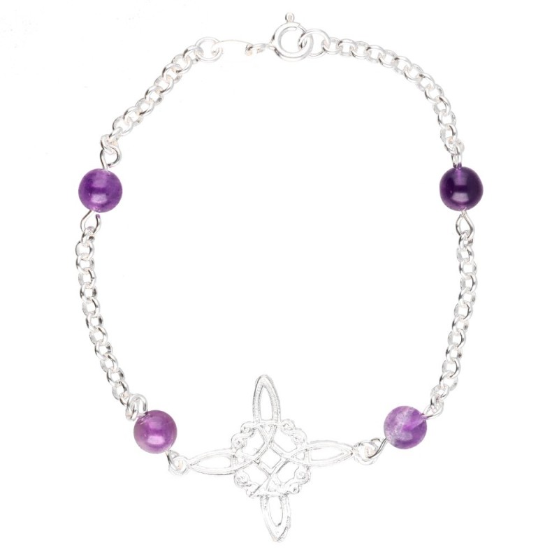 Bracciale Nodo di Strega con Amatista in Argento Sterling 925