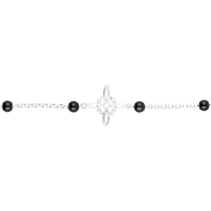 Bracciale Nodo di Strega con Onice in Argento Sterling 925 -B