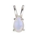 Mini Faceted Moonstone Drop Pendant in Sterling Silver 925