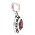 Pendentif Bohemian Flat Garnet en argent 925