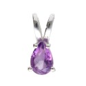Pingente com gota de mini ametista em prata de lei 925