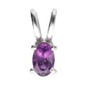 Pendentif Mini Améthyste Ovale en Argent 925