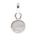Mini Moonstone Circle Pendant in 925 Sterling Silver