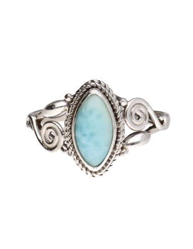 Anello bohemien di larimar in argento...