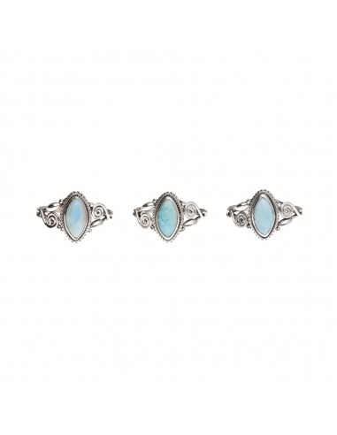 Anello bohemien di larimar in argento...