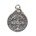Medal of St. Benedict in 925 Sterling Silver, Aged