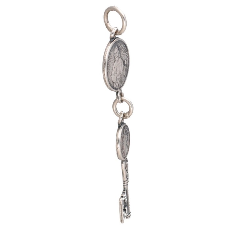 Pendente Chiave di San Giuda in Argento Sterling 925 Invecchiato