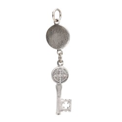 Médaille de Saint Benoît en argent 925, vieillie