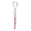 Pingente de rubelita rosa bruta/turmalina em prata de lei 925 -B
