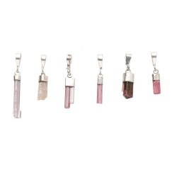 Pendentif en argent 925 Rubelite/Tourmaline rose brute -B