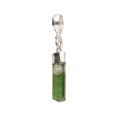 Pendente in Tormalina Verde Grezza in Argento Sterling 925 -B