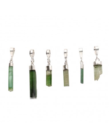 Pendentif Tourmaline verte brute en...