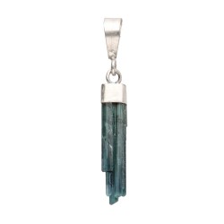 Ciondolo in Tormalina Blu Grezza in Argento Sterling 925 -B