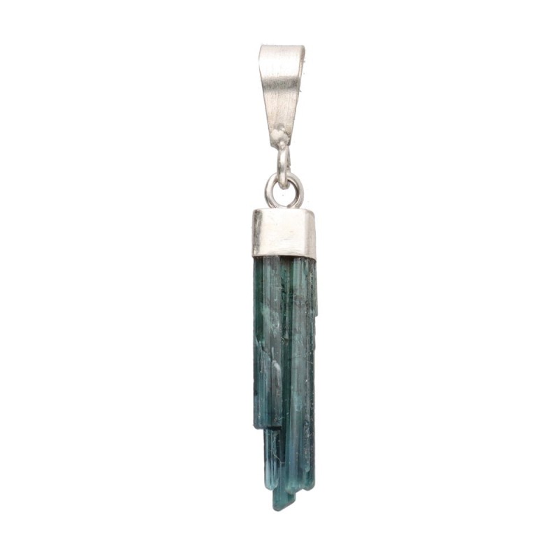 Ciondolo in Tormalina Blu Grezza in Argento Sterling 925 -B