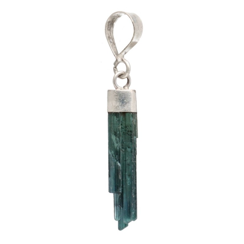 Ciondolo in Tormalina Blu Grezza in Argento Sterling 925 -B